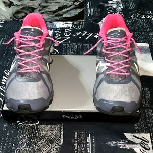 Nike Women's Gray and Pink Athletic Running Shoes